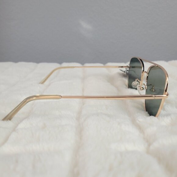 QUAY // ltd ed tony bianco collab gold frame dark olive lens pilot style aviator main image 3